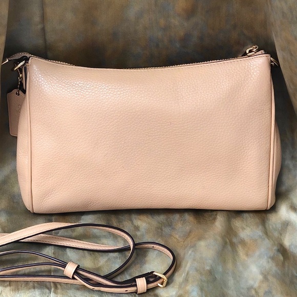 Coach Leather Crossbody Clutch Handbag Purse Gold - Picture 3 of 10